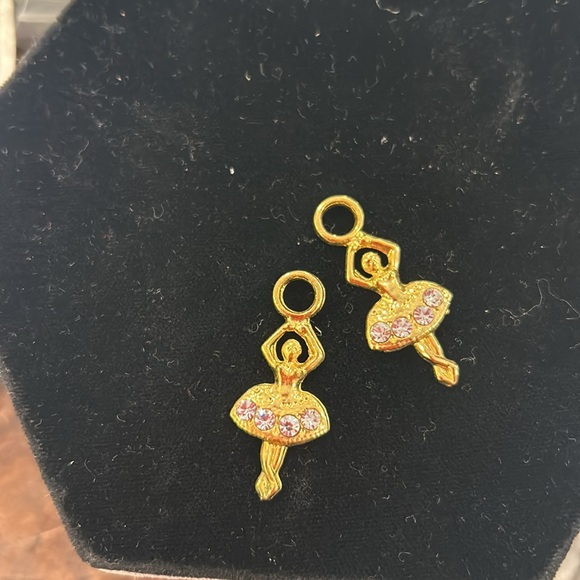 Vintage Ballerina Pair of Charms for Hoop Earrings-Boutique - Picture 3 of 4